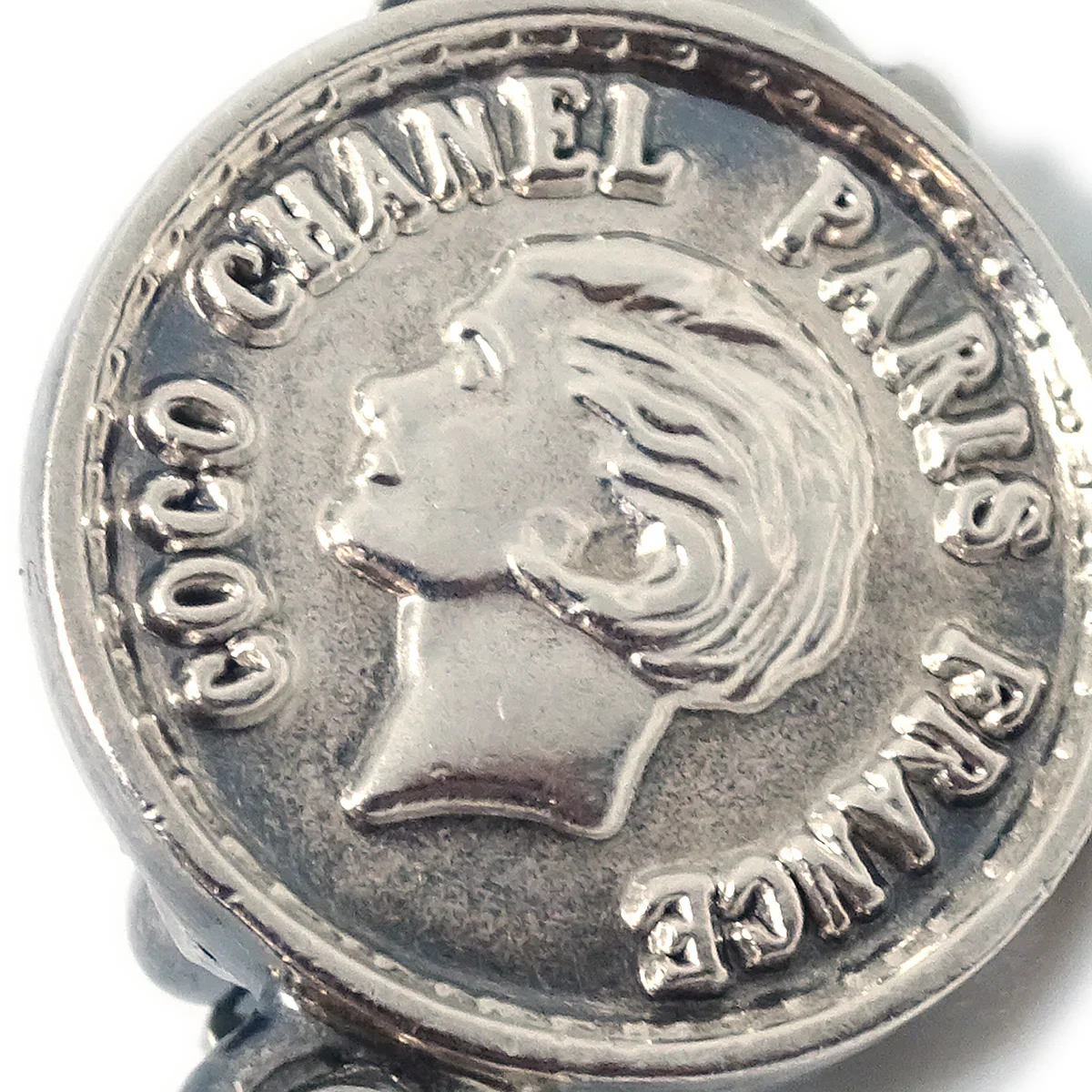 Chanel Dangle Earrings Gold Silver Clip-On 96P - Image 3