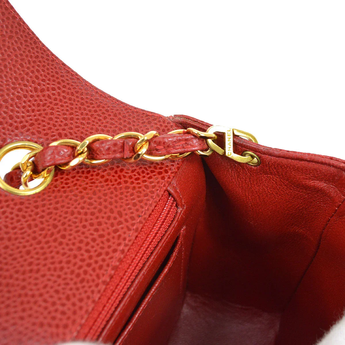 Chanel 1994-1996 Red Caviar Medium Diana Flap Bag - Image 10