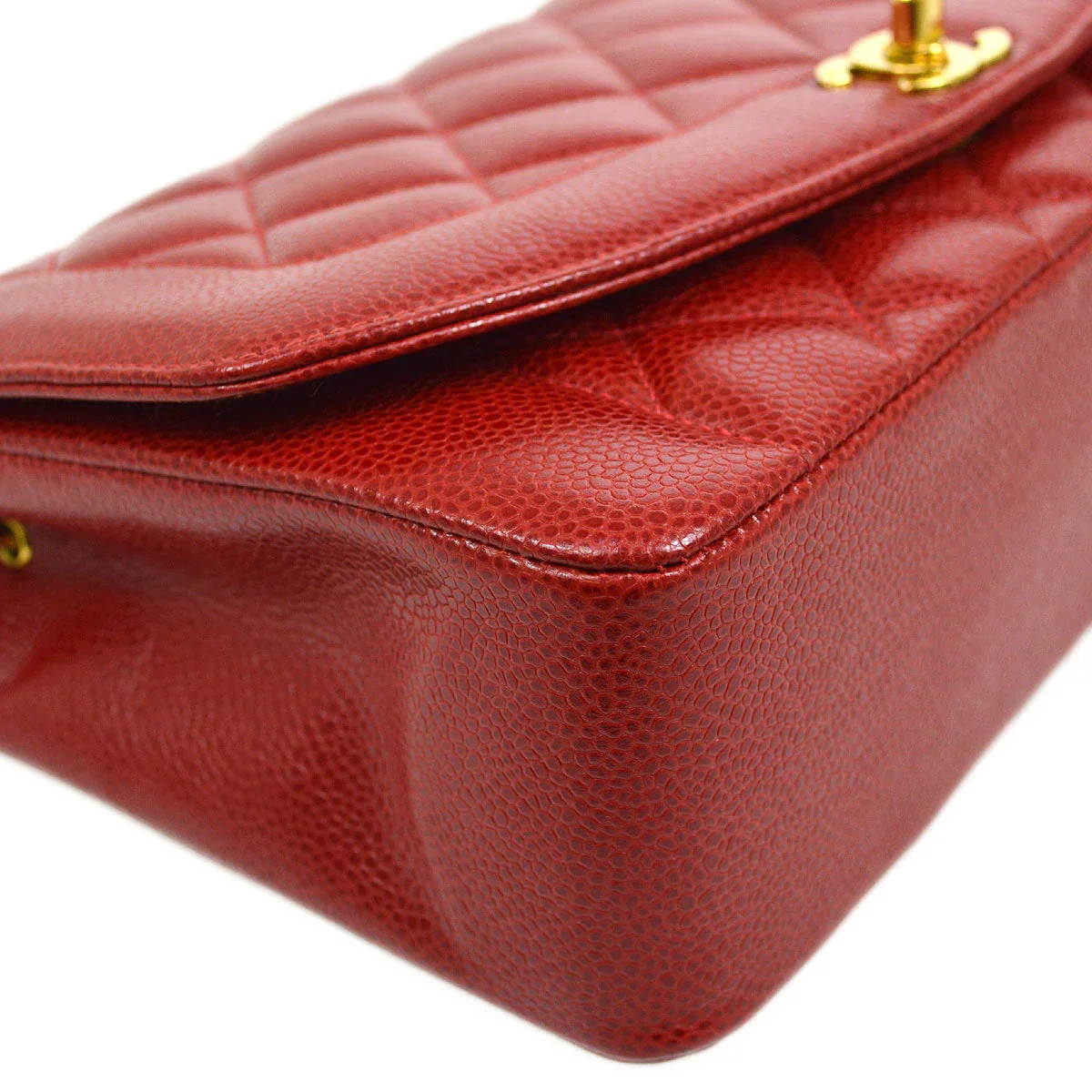 Chanel 1994-1996 Red Caviar Medium Diana Flap Bag - Image 4