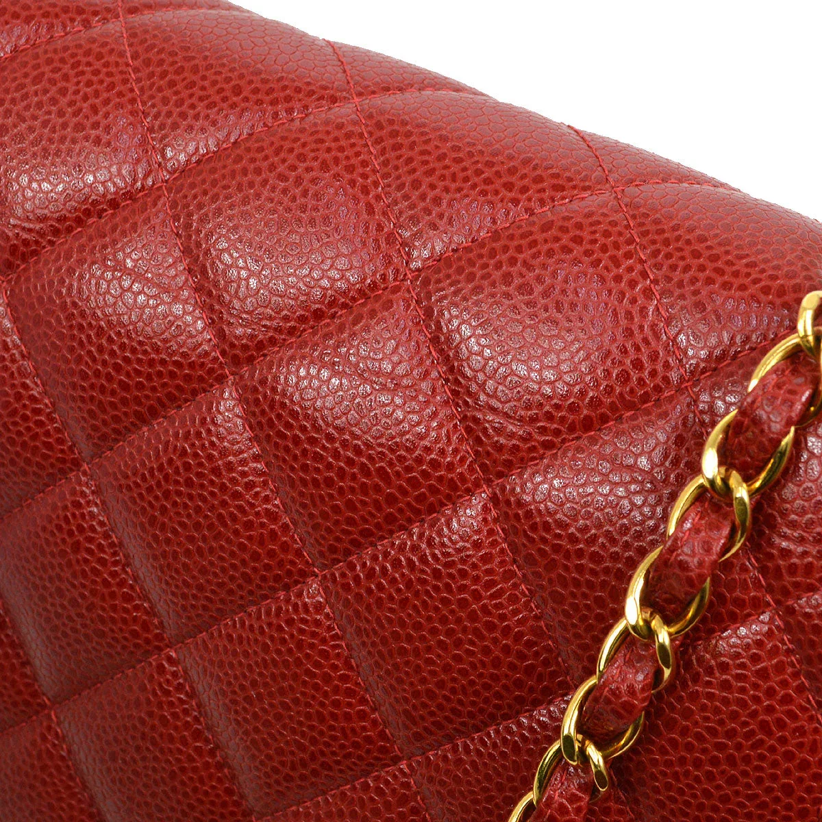 Chanel 1994-1996 Red Caviar Medium Diana Flap Bag - Image 6