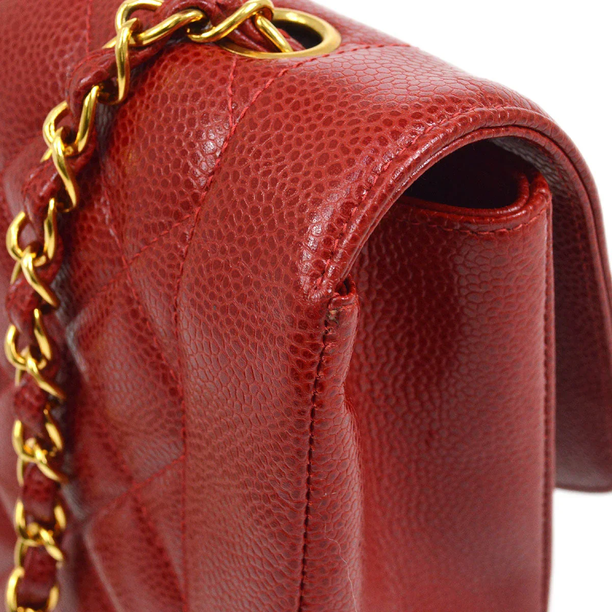 Chanel 1994-1996 Red Caviar Medium Diana Flap Bag - Image 7