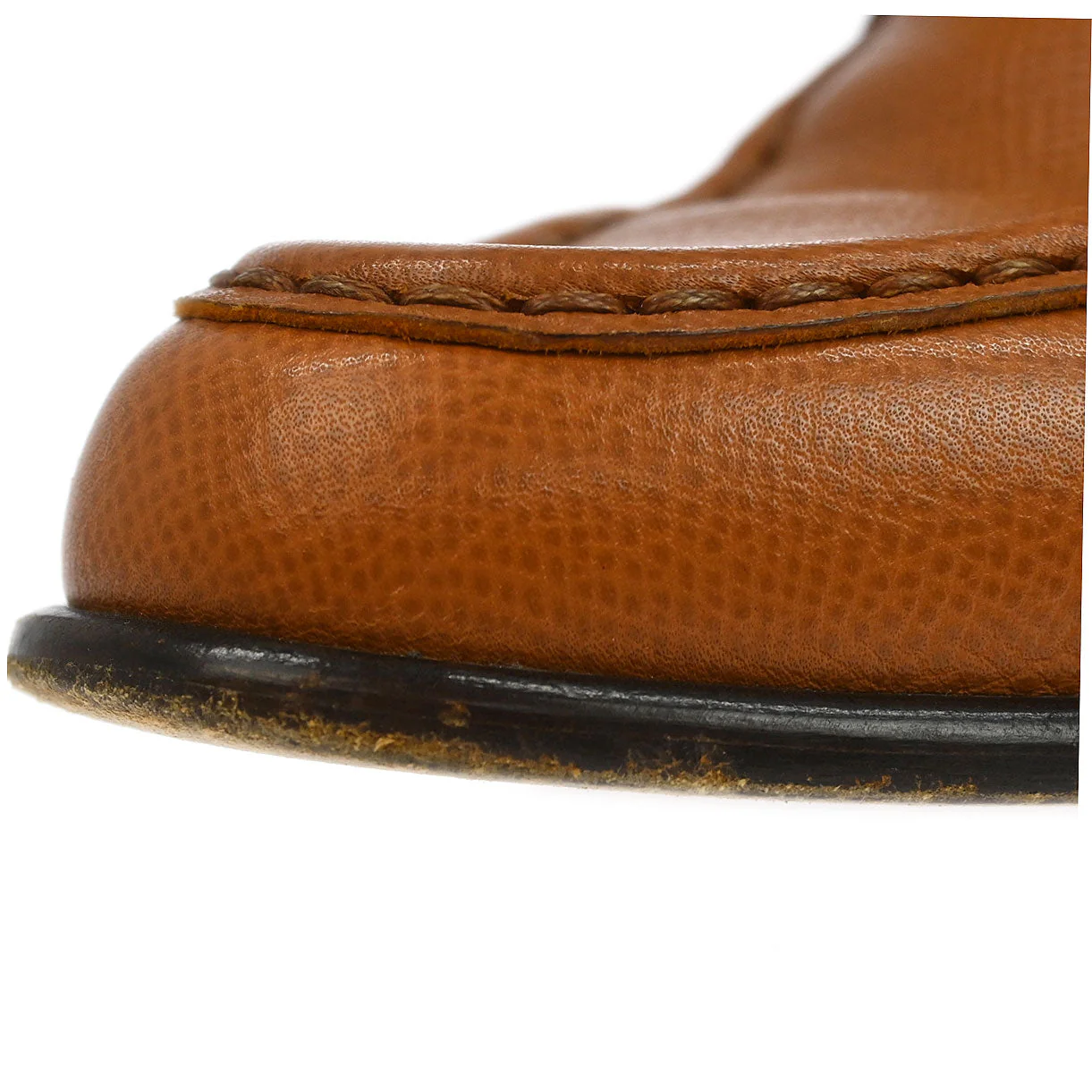 Hermes * Gold Courchevel Constence Loafers Shoes #35 1/2 - Image 7