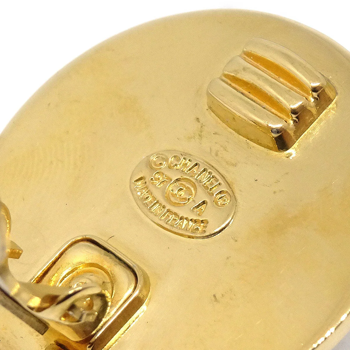 Chanel 1997 Silver & Gold CC Turnlock Earrings Large - Image 4