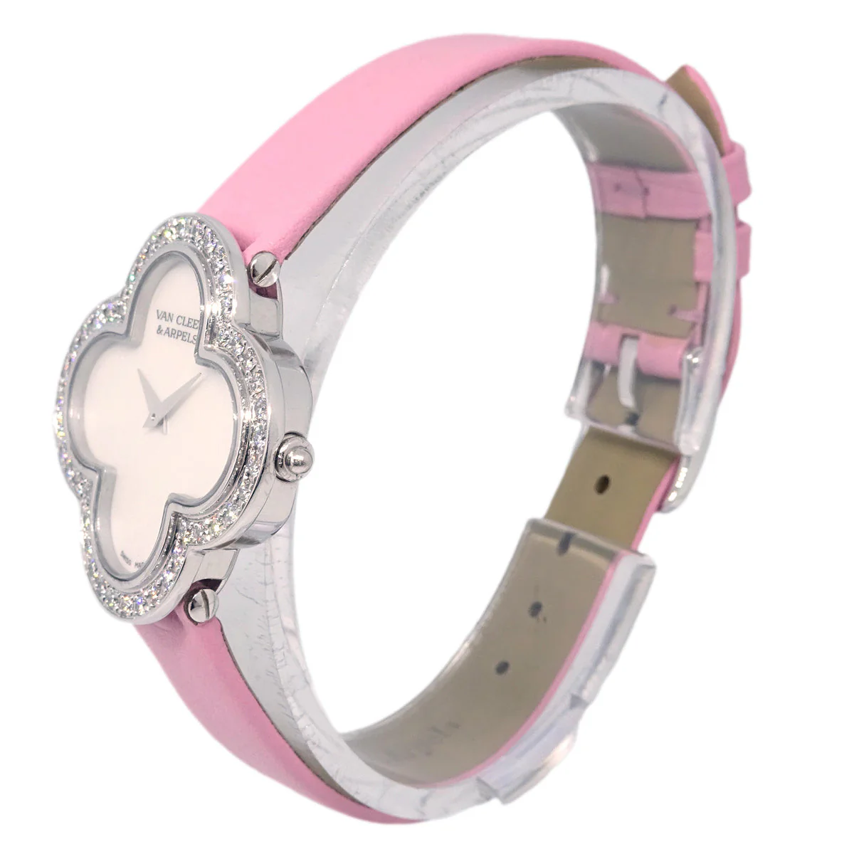 Van Cleef & Arpels Alhambra Ref.HH17353 Quartz Watch 18KWG Diamond Pink - Image 3