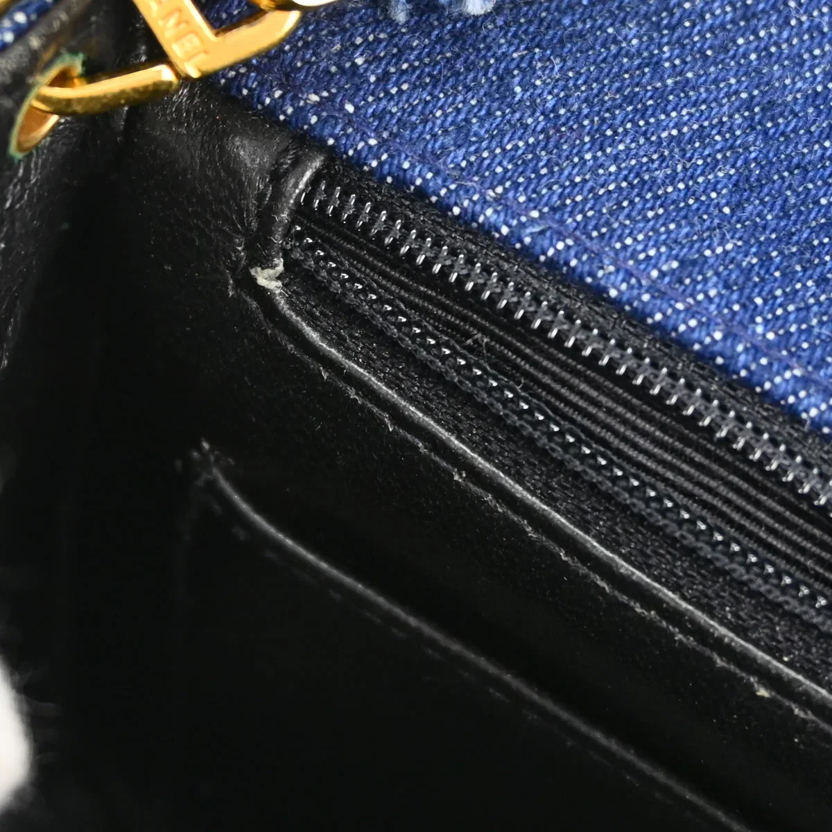 Chanel * 1989-1991 Blue Denim Mini Classic Square Flap Shoulder Bag 17 - Image 6