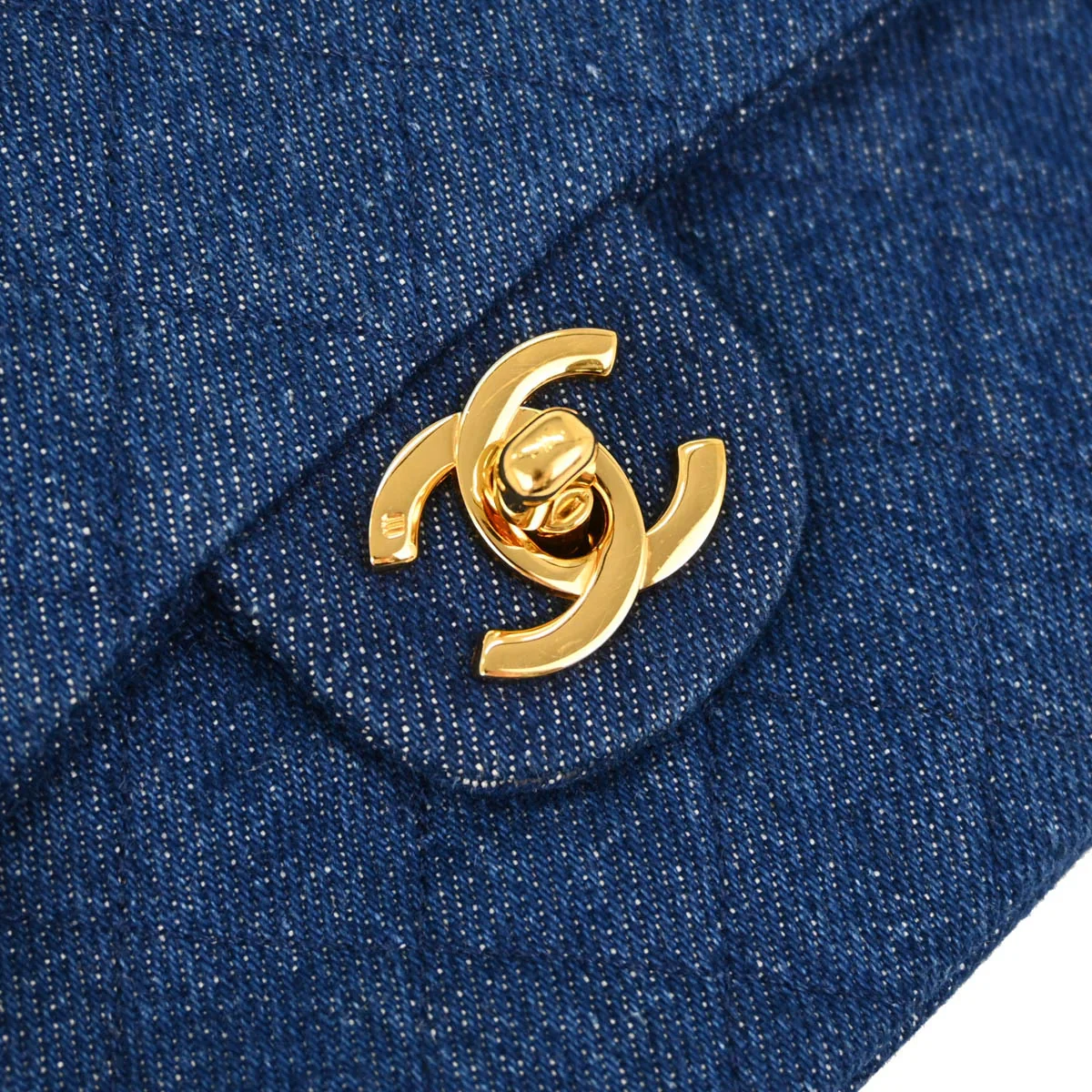 Chanel * 1989-1991 Blue Denim Mini Classic Square Flap Shoulder Bag 17 - Image 7