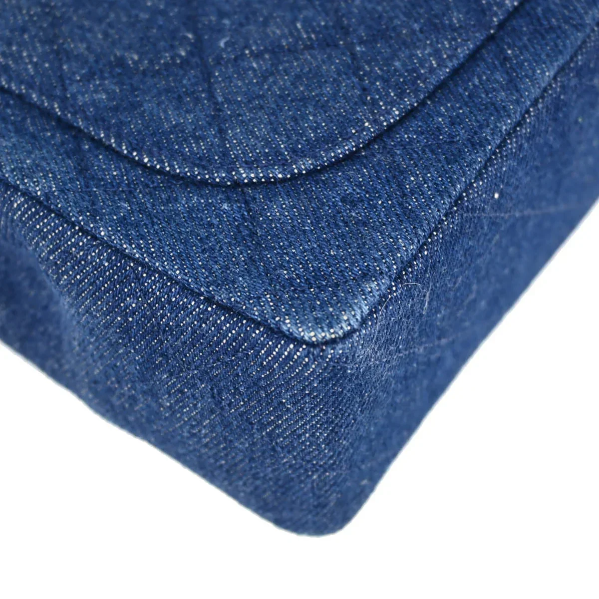Chanel * 1989-1991 Blue Denim Mini Classic Square Flap Shoulder Bag 17 - Image 9