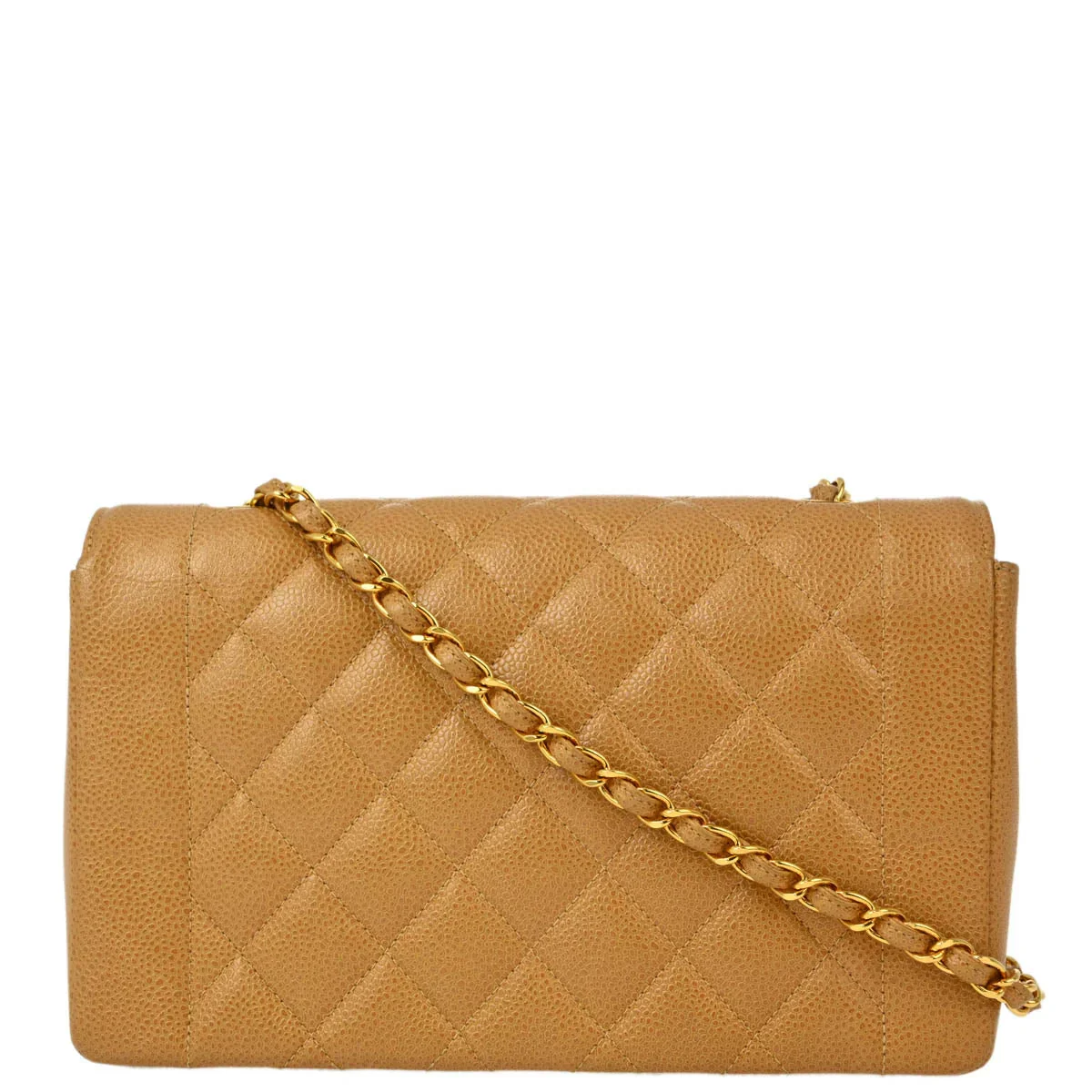 Chanel 1991-1994 Beige Caviar Medium Diana Shoulder Bag - Image 2