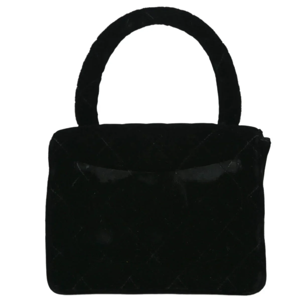 Chanel 1994-1996 Black Velvet Mini Square Handbag - Image 2