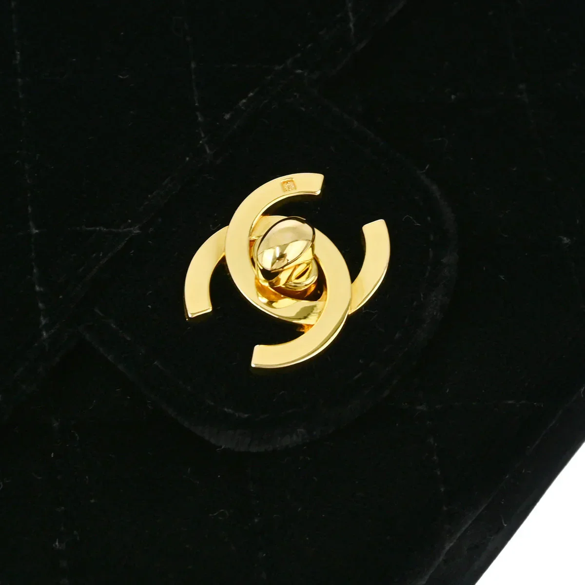 Chanel 1994-1996 Black Velvet Mini Square Handbag - Image 5