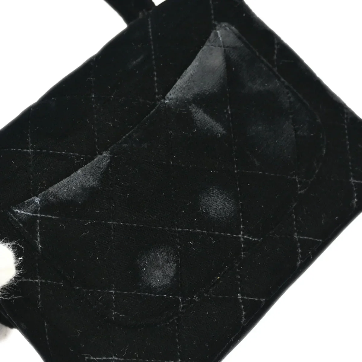 Chanel 1994-1996 Black Velvet Mini Square Handbag - Image 6