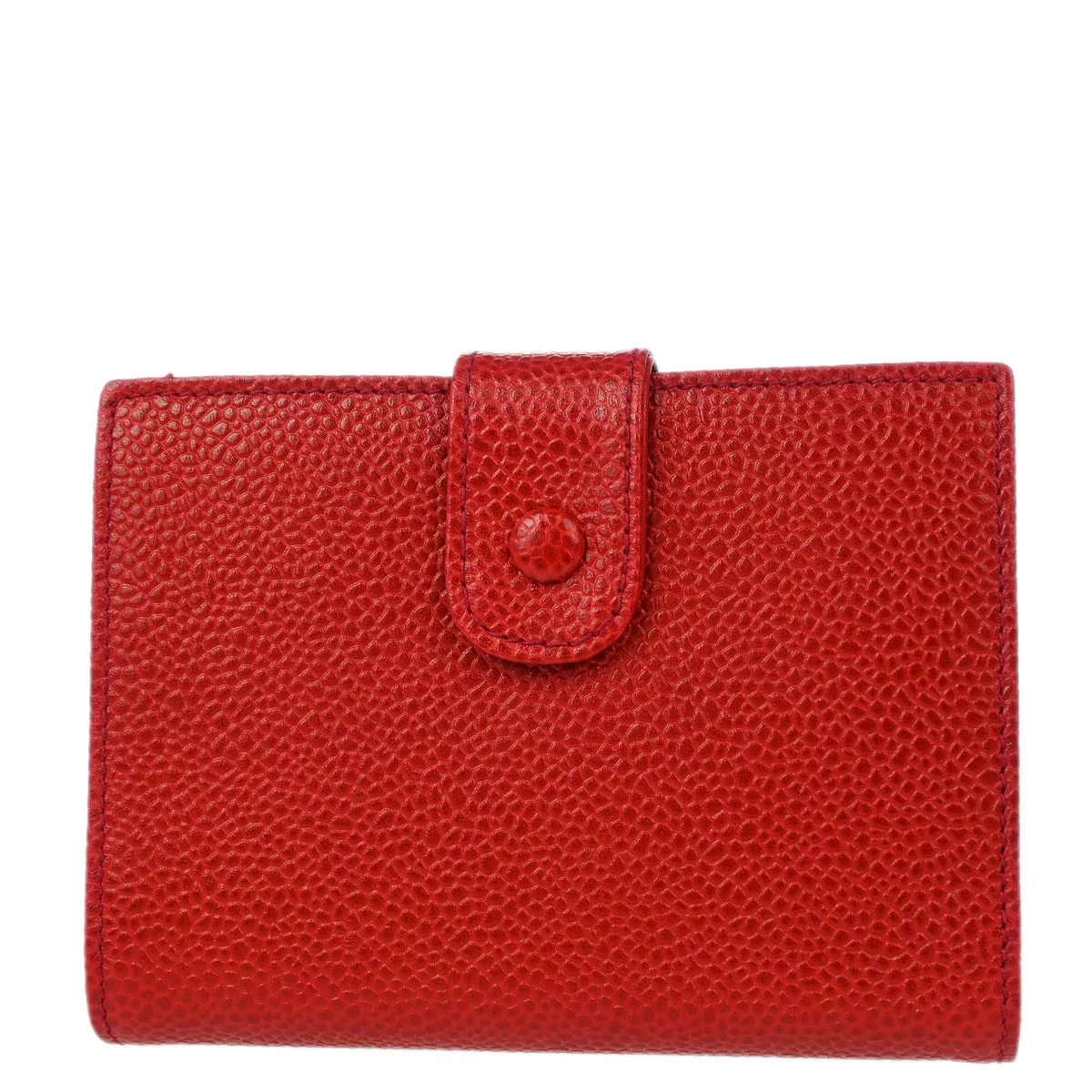 Chanel 1994-1996 Red Caviar Bifold Wallet Purse - Image 2