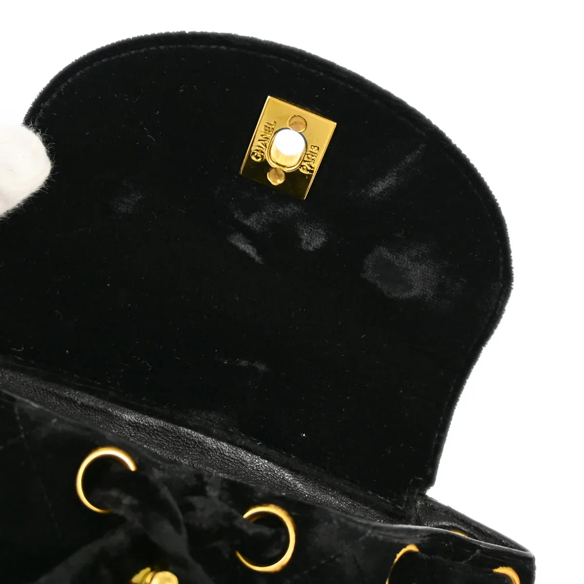 Chanel 1994-1996 Black Velvet Small Duma Backpack - Image 8