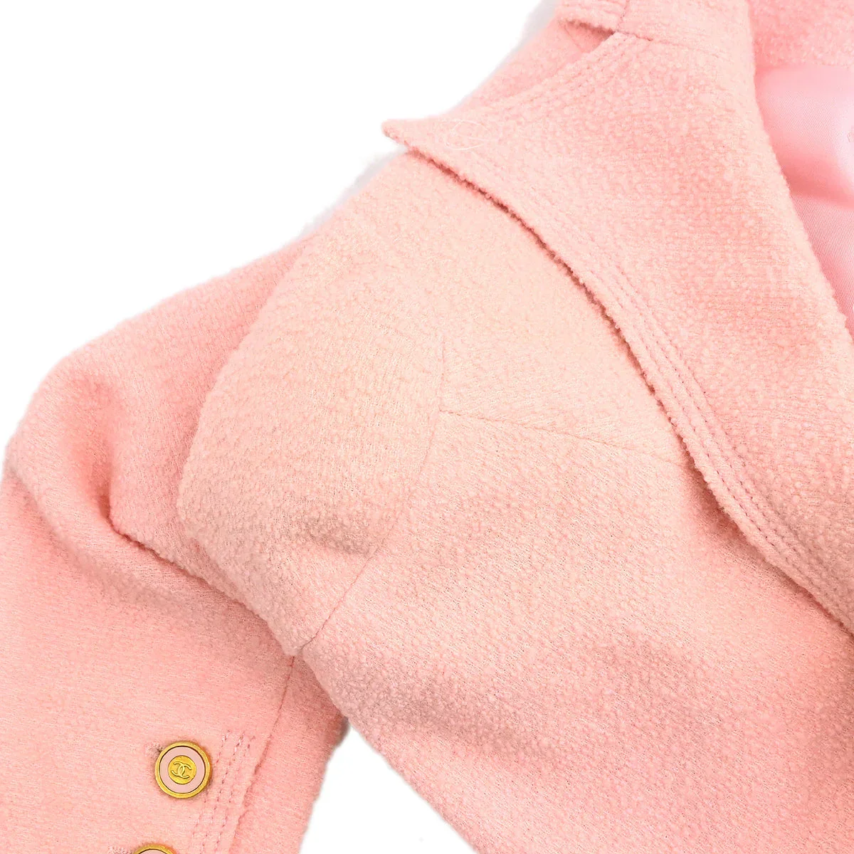 Chanel 1996 Double Breasted Jacket Pink #38 - Image 11
