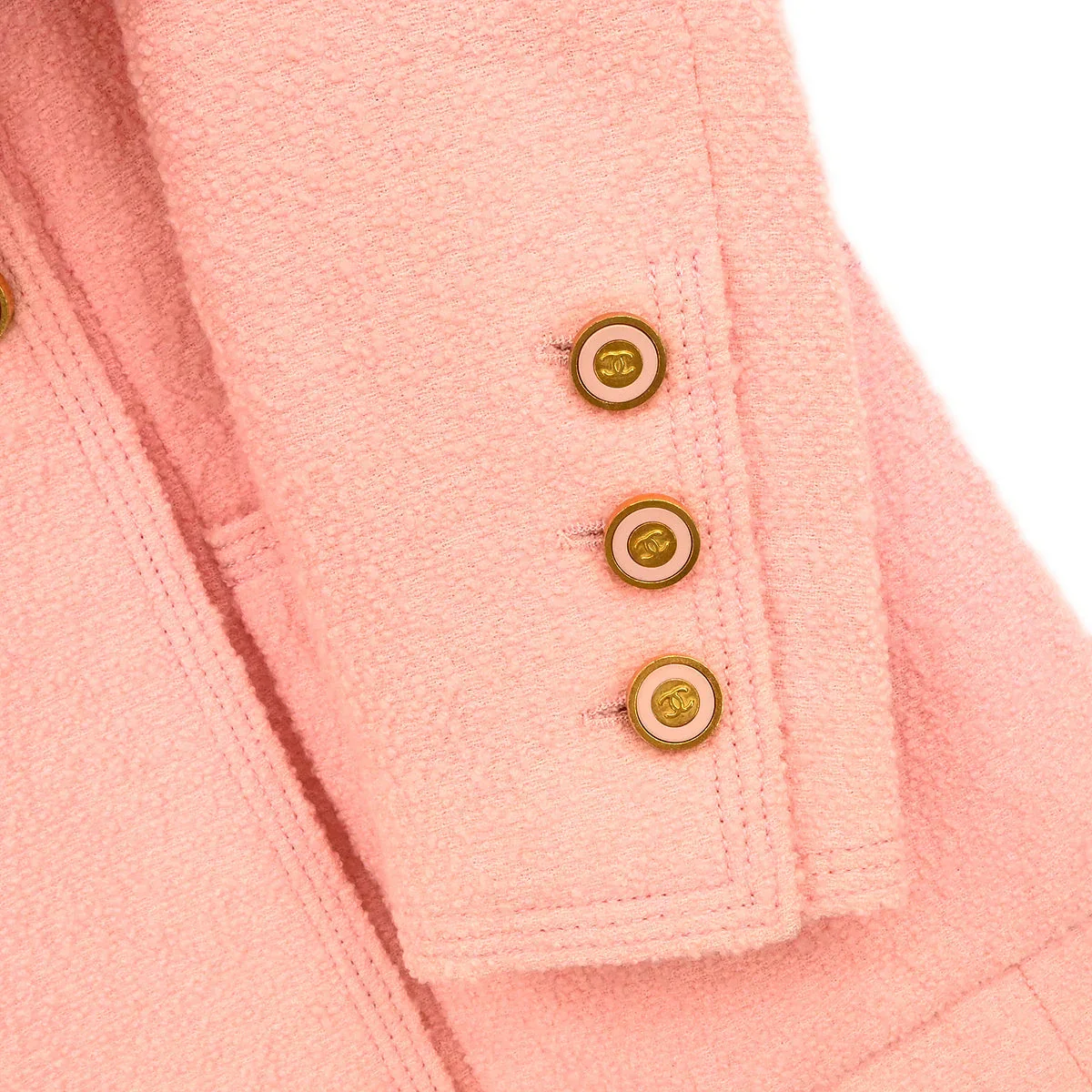 Chanel 1996 Double Breasted Jacket Pink #38 - Image 5