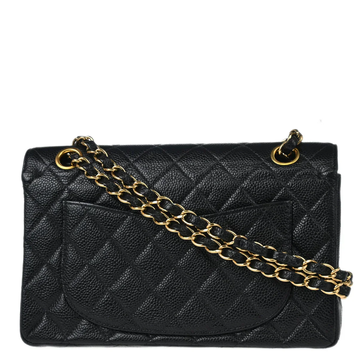 Chanel 2002-2003 Black Caviar Small Classic Double Flap Shoulder Bag - Image 2