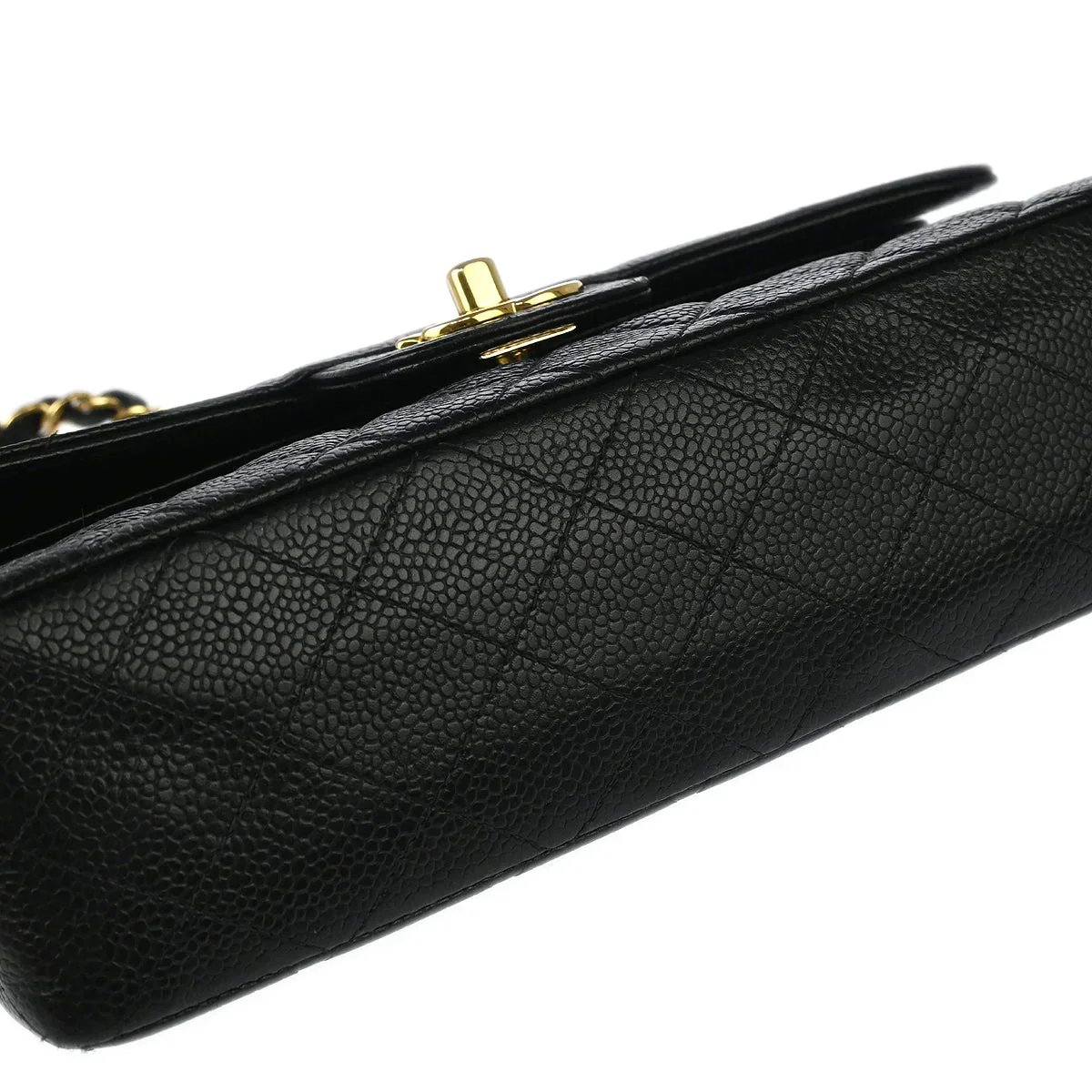 Chanel 2002-2003 Black Caviar Small Classic Double Flap Shoulder Bag - Image 3