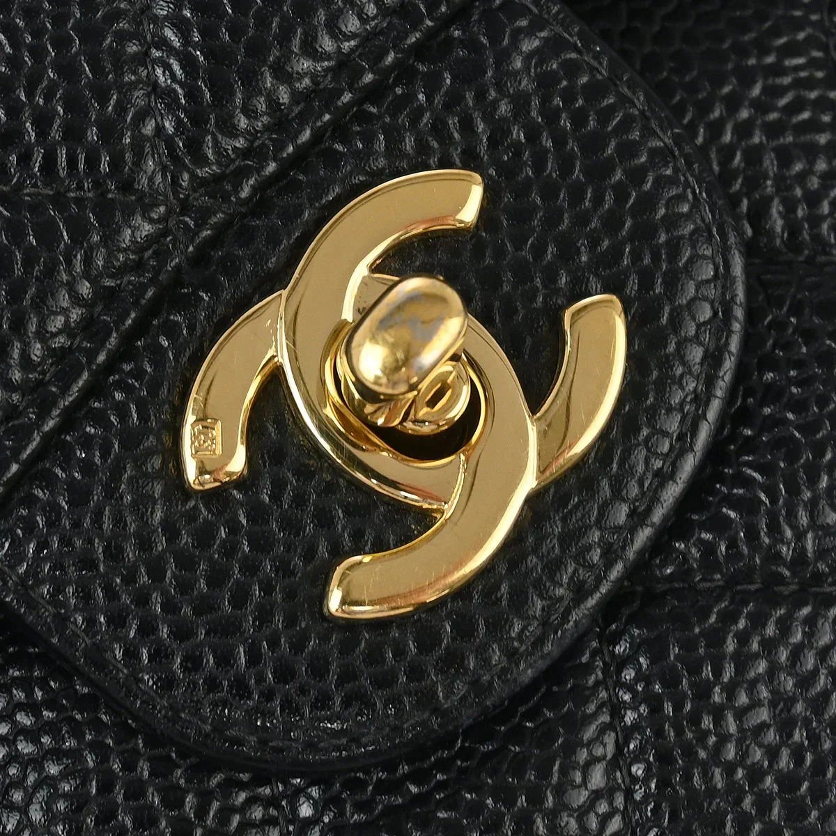 Chanel 2002-2003 Black Caviar Small Classic Double Flap Shoulder Bag - Image 4