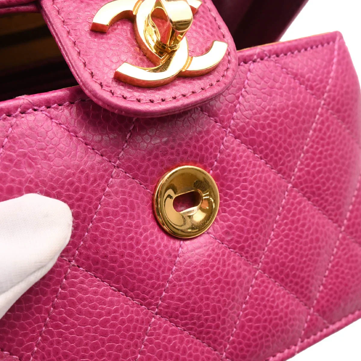 Chanel Pink Caviar Vanity Shoulder Bag - Image 6