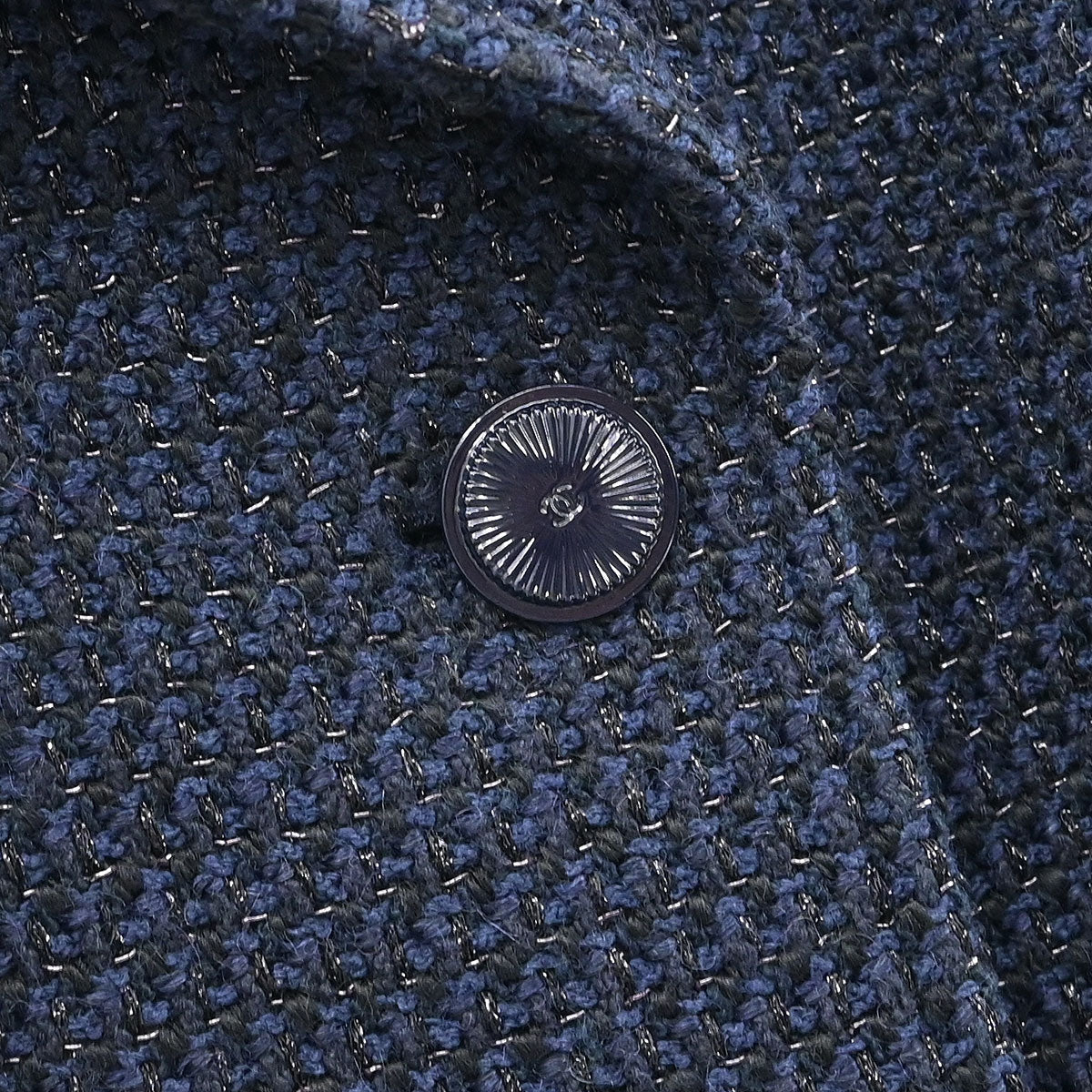 Chanel Single Breasted Jacket Navy #40 - Image 5