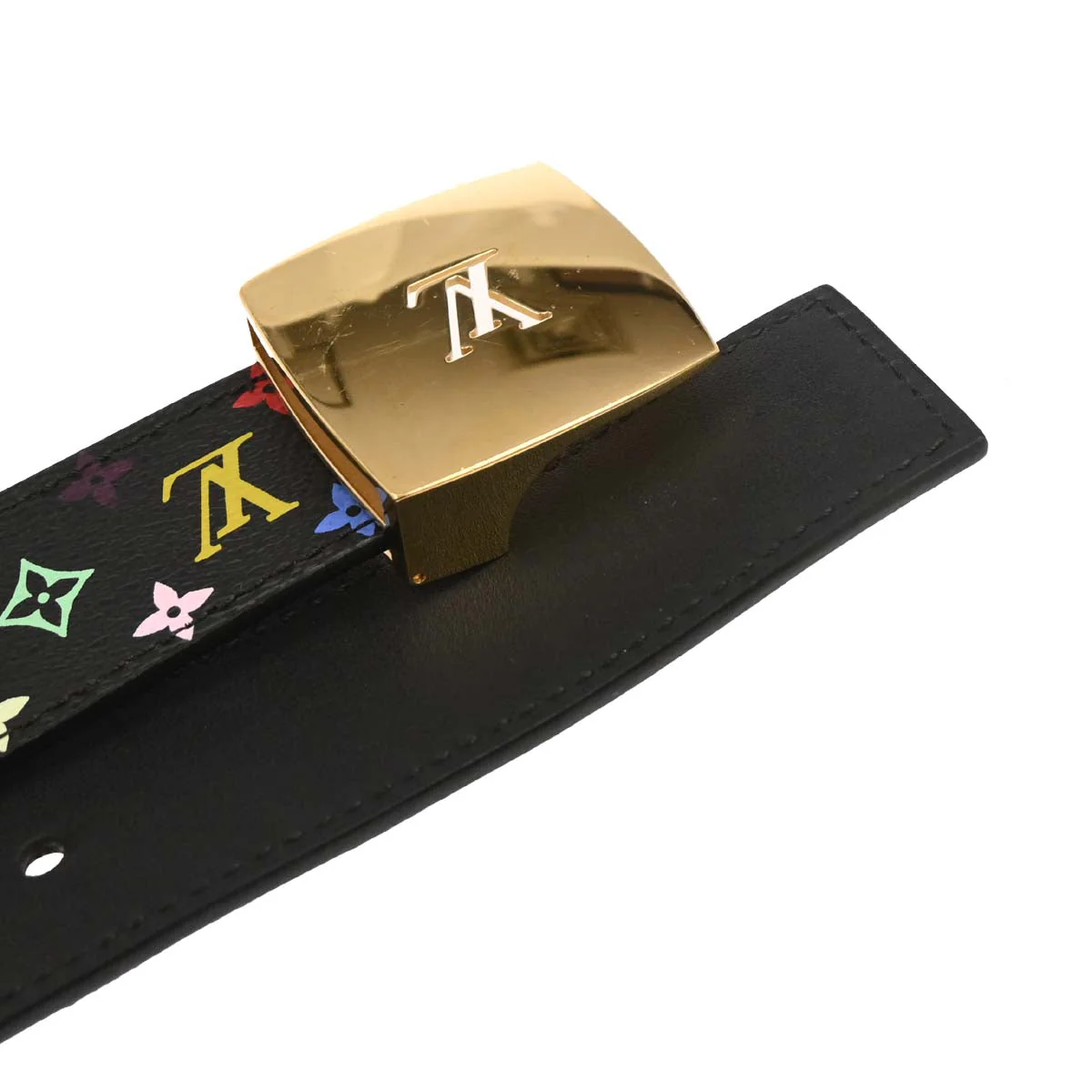 Louis Vuitton Black Multicolor Ceinture LV Cut Belt #80/32 M6890W - Image 3