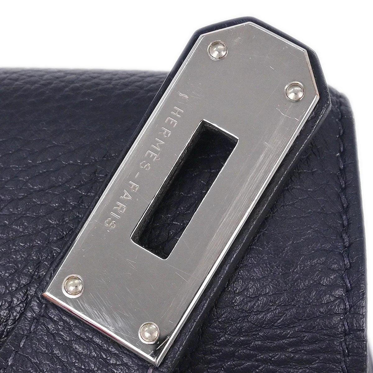 Hermes Blue Indigo Togo Kelly 50 Retourne 2way Shoulder Handbag - Image 5
