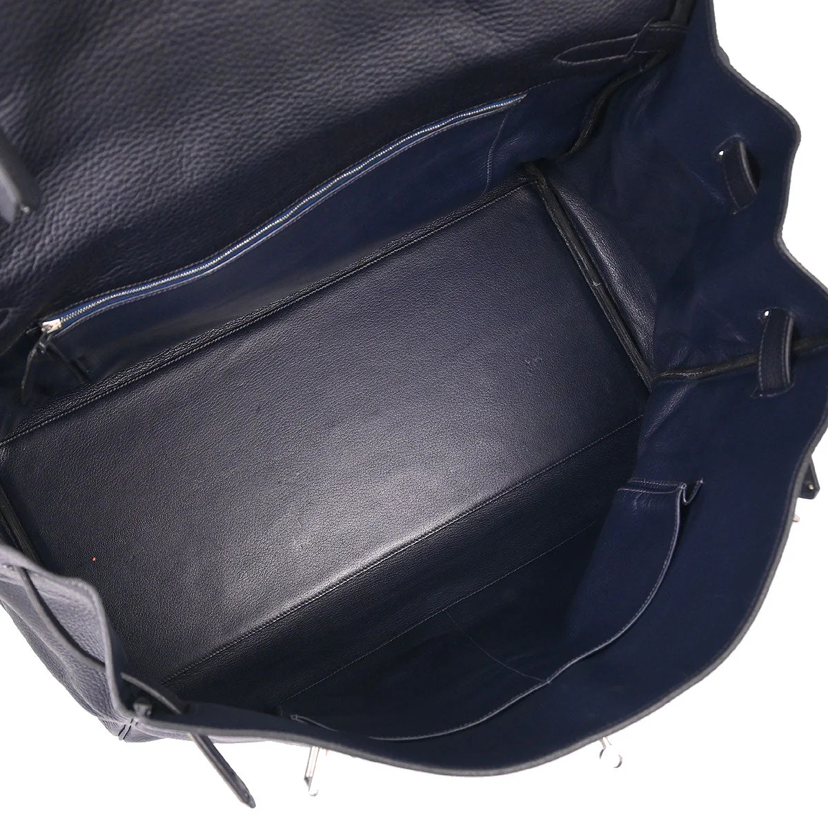 Hermes Blue Indigo Togo Kelly 50 Retourne 2way Shoulder Handbag - Image 6