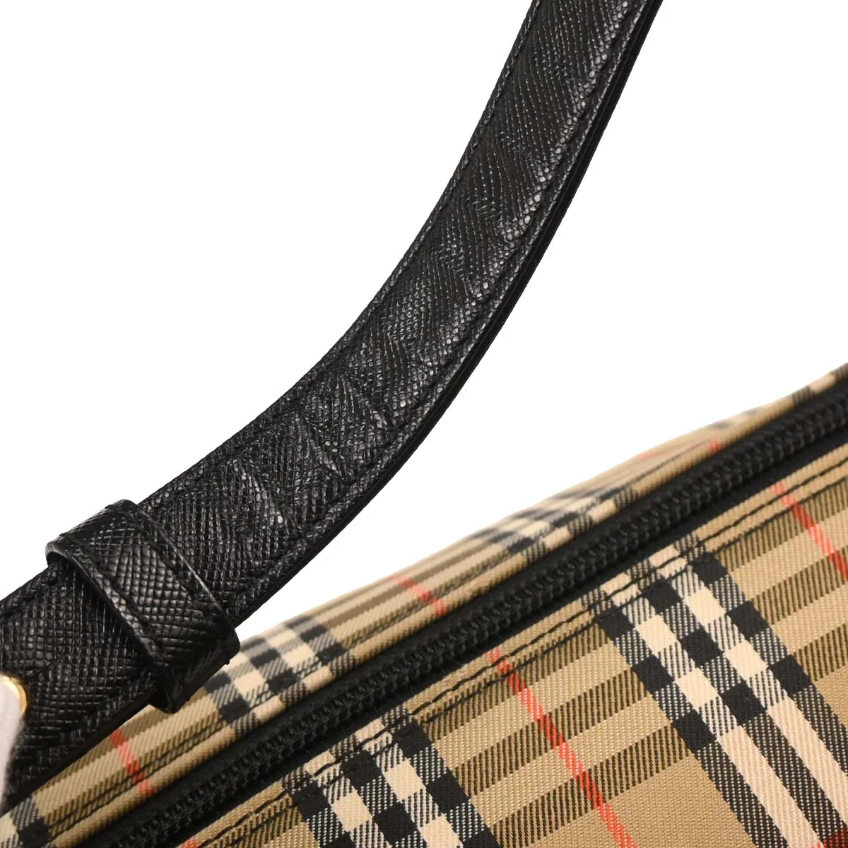 Burberry Beige Black Canvas House Check Handbag - Image 4