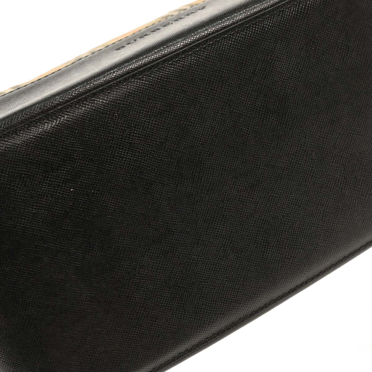 Burberry Beige Black Canvas House Check Handbag - Image 5