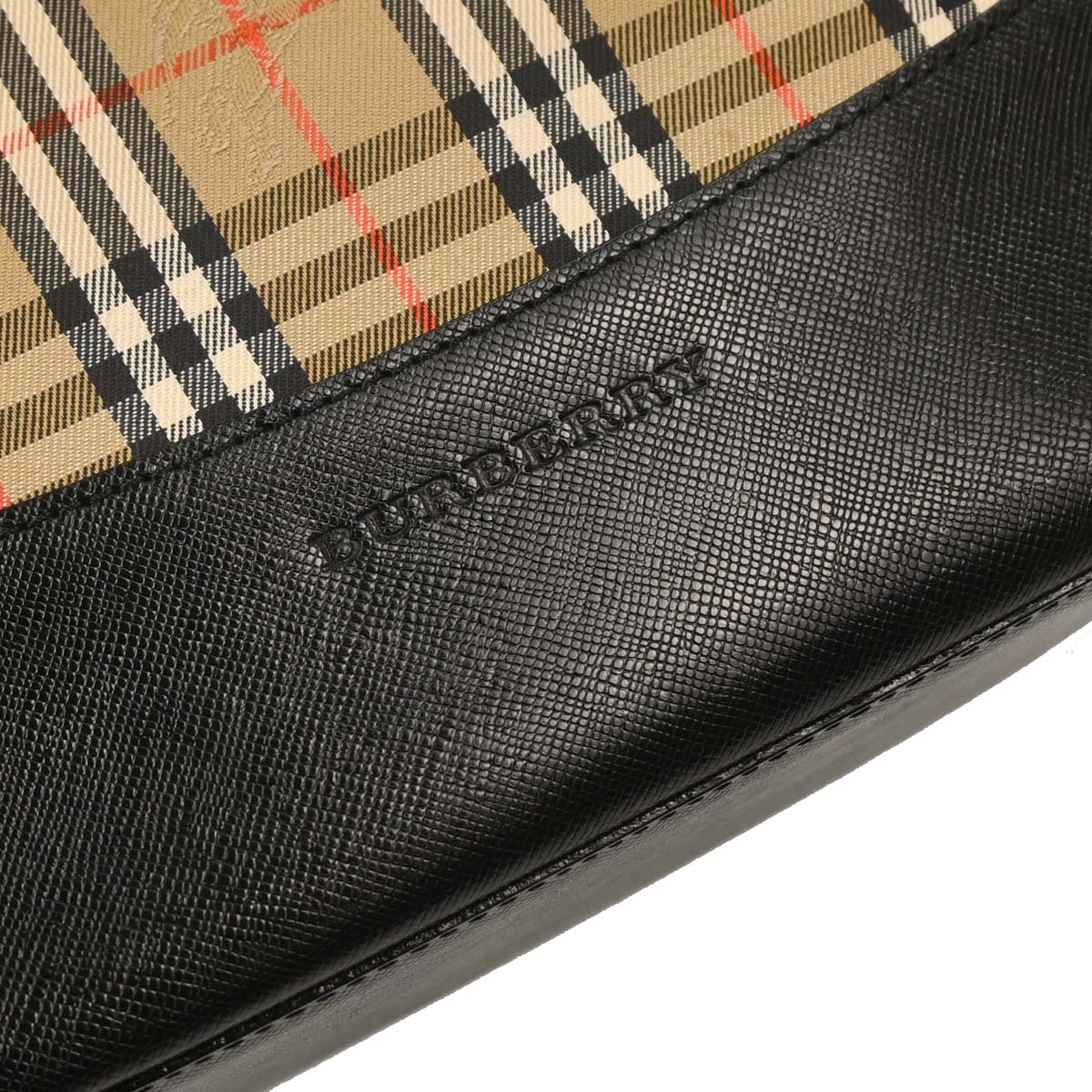 Burberry Beige Black Canvas House Check Handbag - Image 6