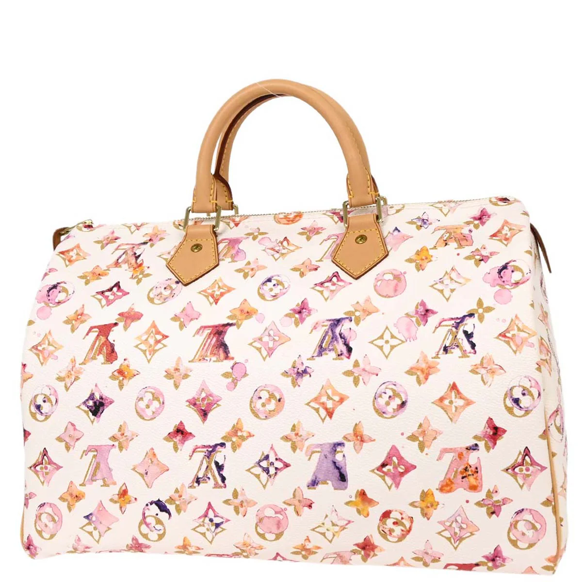 Louis Vuitton White Monogram Watercolor Speedy 35 Handbag M95752 - Image 2