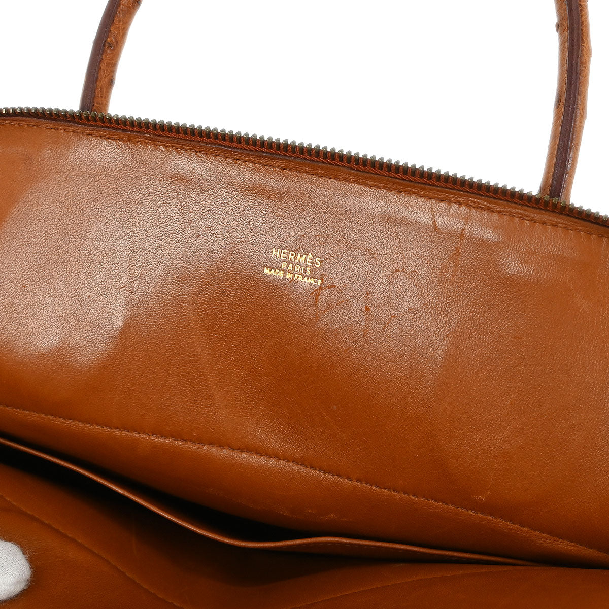 Hermes * 1995 Chestnuts Ostrich Bolide 31 2way Shoulder Handbag - Image 10