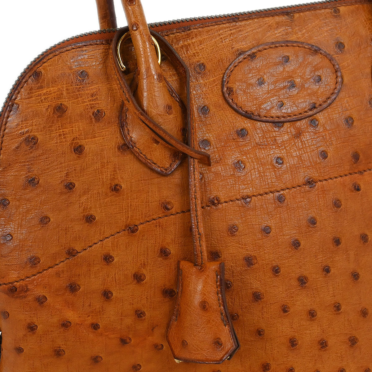Hermes * 1995 Chestnuts Ostrich Bolide 31 2way Shoulder Handbag - Image 5