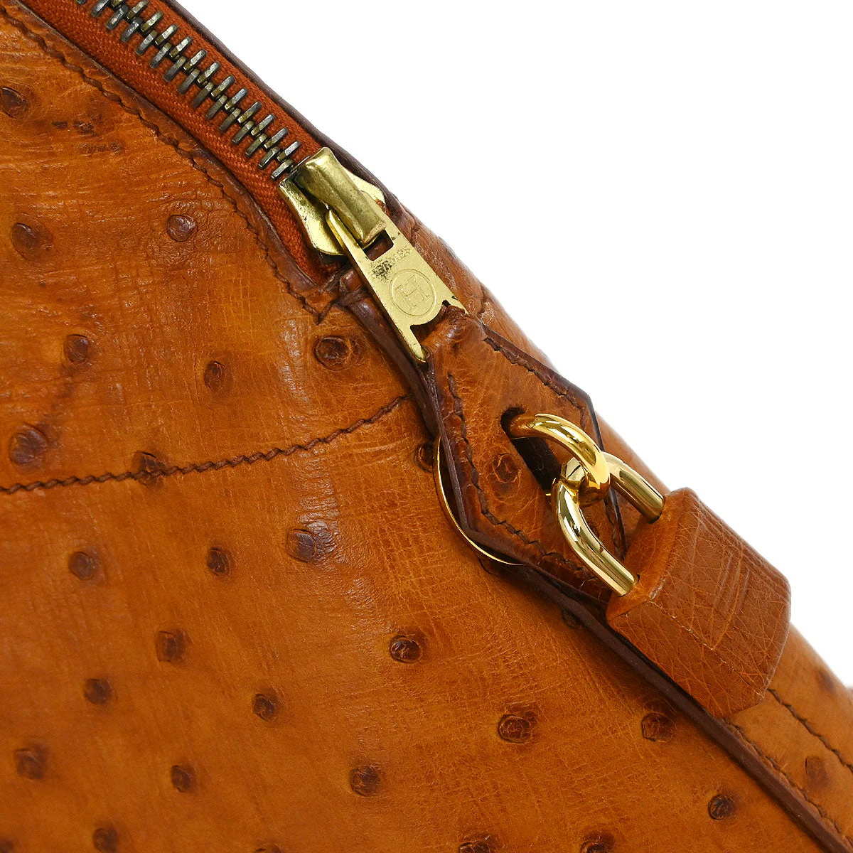 Hermes * 1995 Chestnuts Ostrich Bolide 31 2way Shoulder Handbag - Image 6