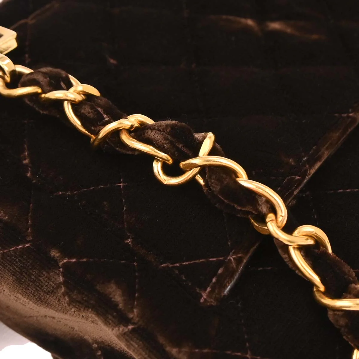 Chanel 1994-1996 Brown Velvet Chain Backpack - Image 4