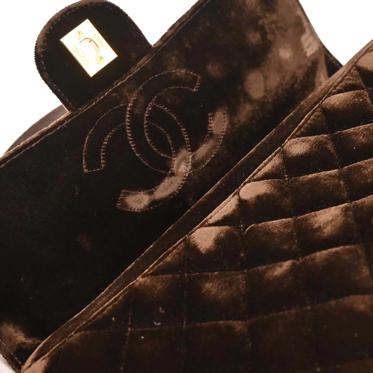Chanel 1994-1996 Brown Velvet Chain Backpack - Image 6