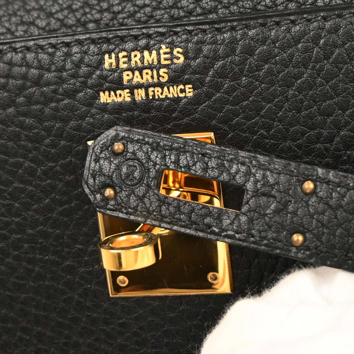 Hermes 1996 Black Ardennes Kelly 35 Sellier 2way Shoulder Handbag - Image 10