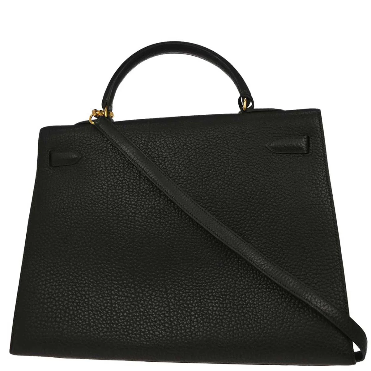 Hermes 1996 Black Ardennes Kelly 35 Sellier 2way Shoulder Handbag - Image 2