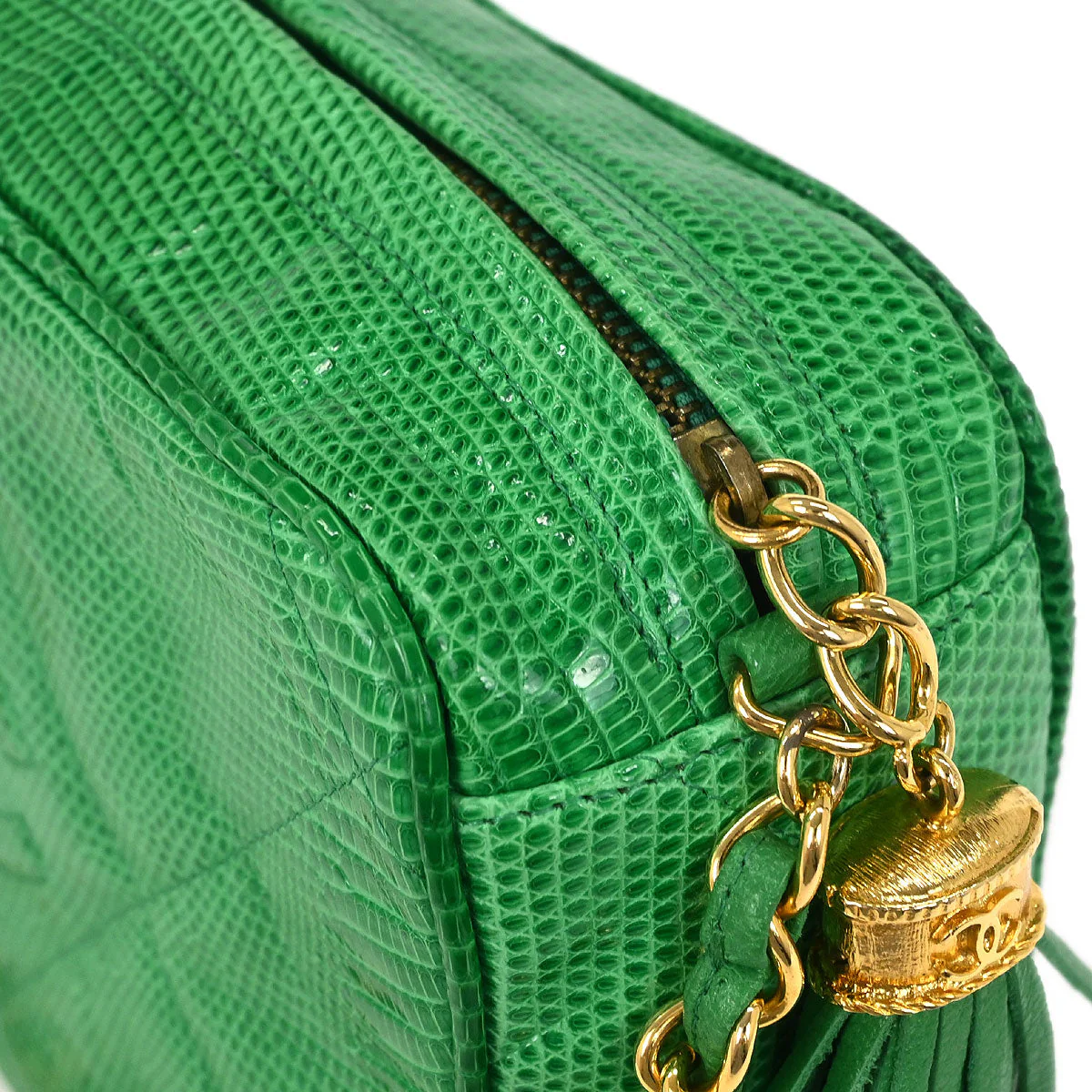 Chanel * 1986-1988 Green Lizard Camera Bag Mini - Image 4
