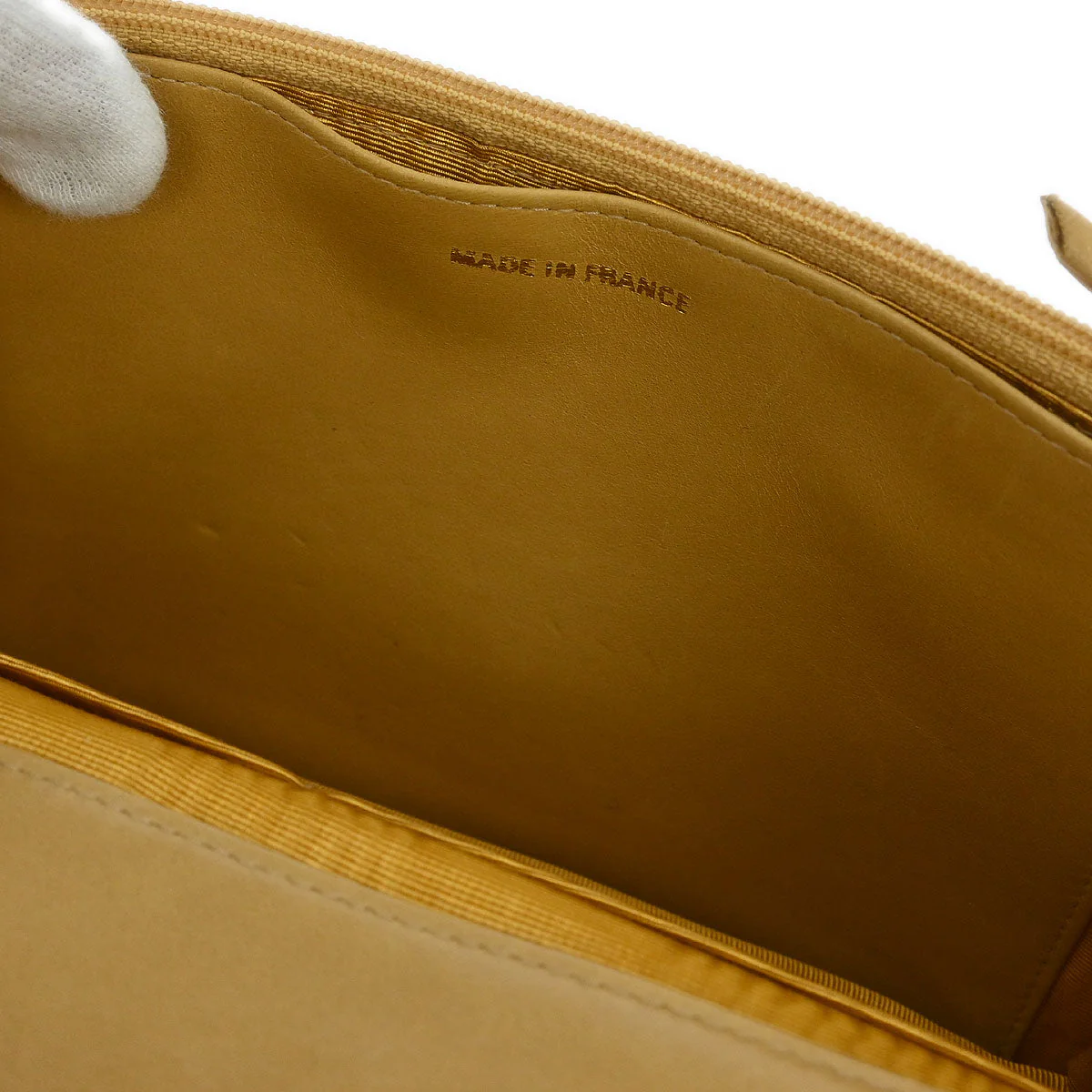 Chanel 2002-2003 Beige Caviar Timeless WOC Wallet on Chain Shoulder Bag - Image 5