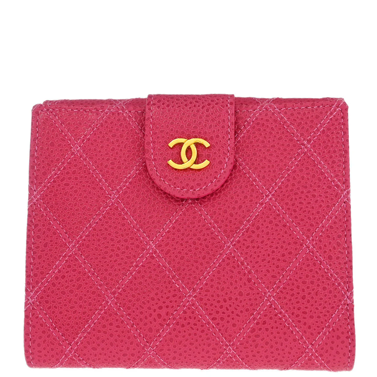 Chanel 1996-1997 Pink Caviar Bicolore Wallet - Image 2