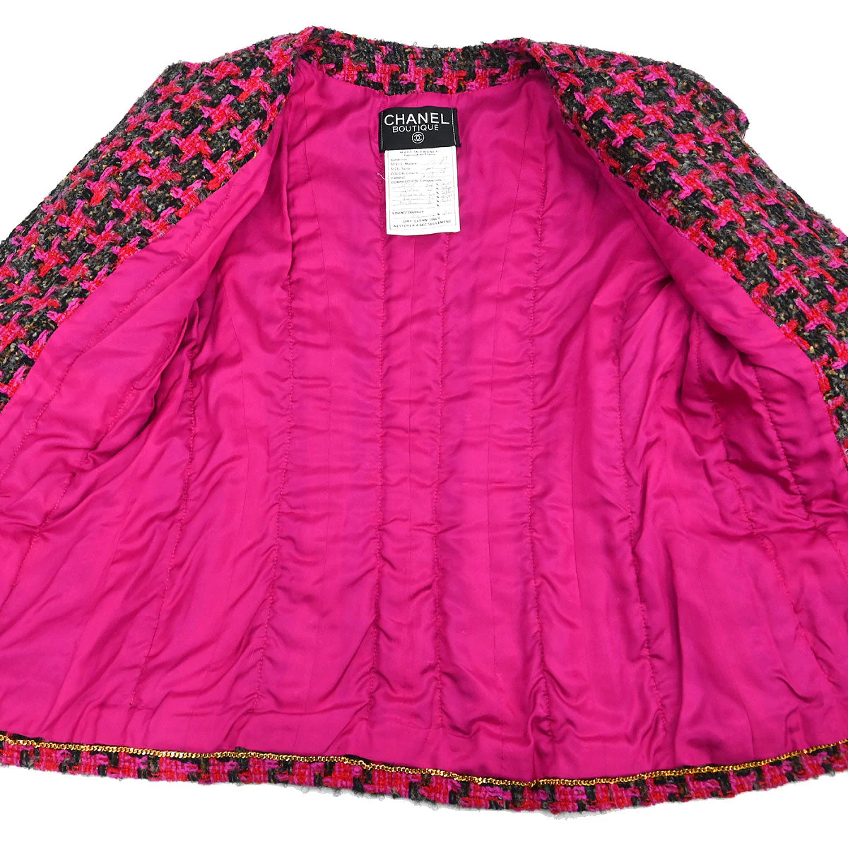 Chanel Single Breasted Collarless Jacket Pink #40 - Image 7
