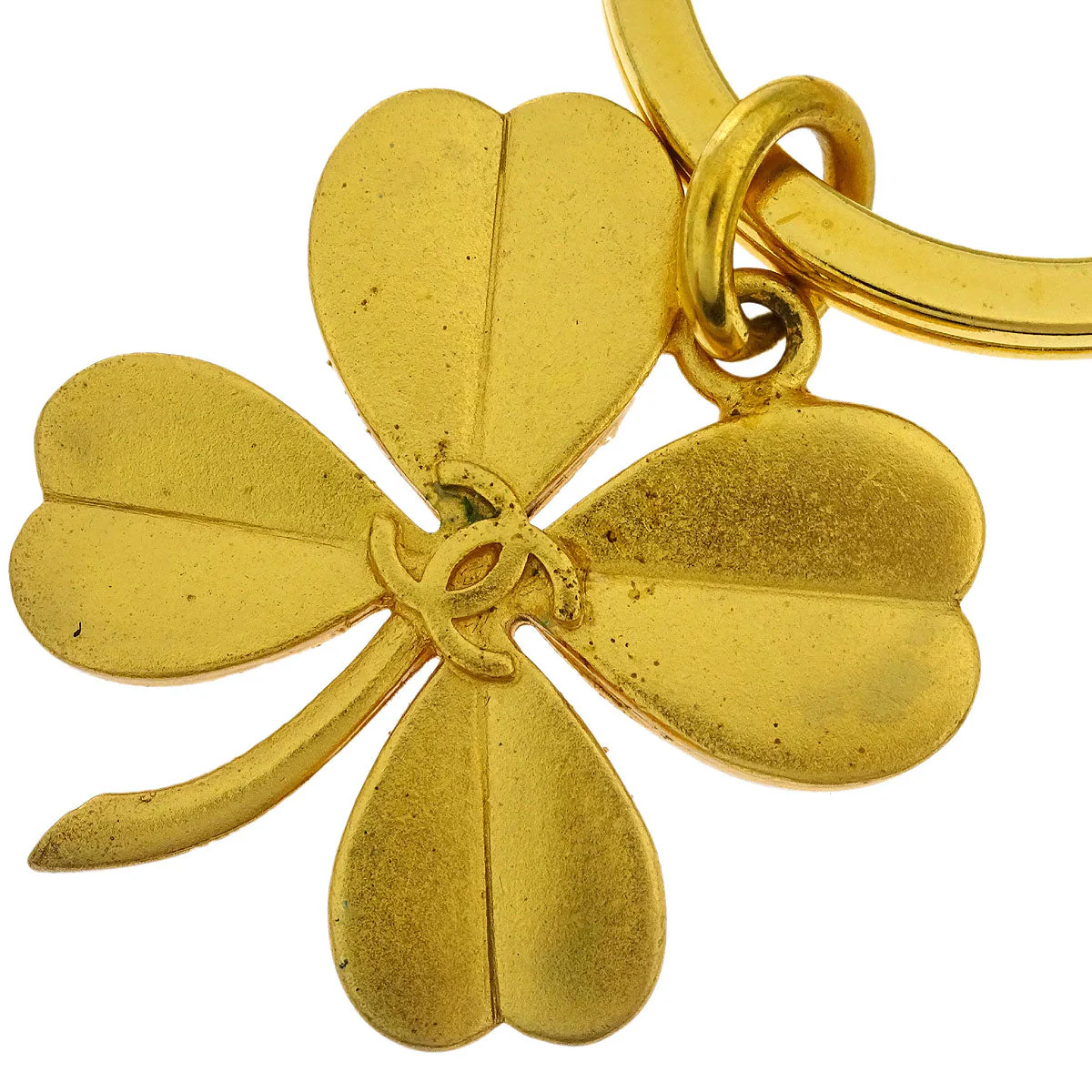 Chanel Gold Key Holder Bag Charm Clover Small Good 95A - Image 2