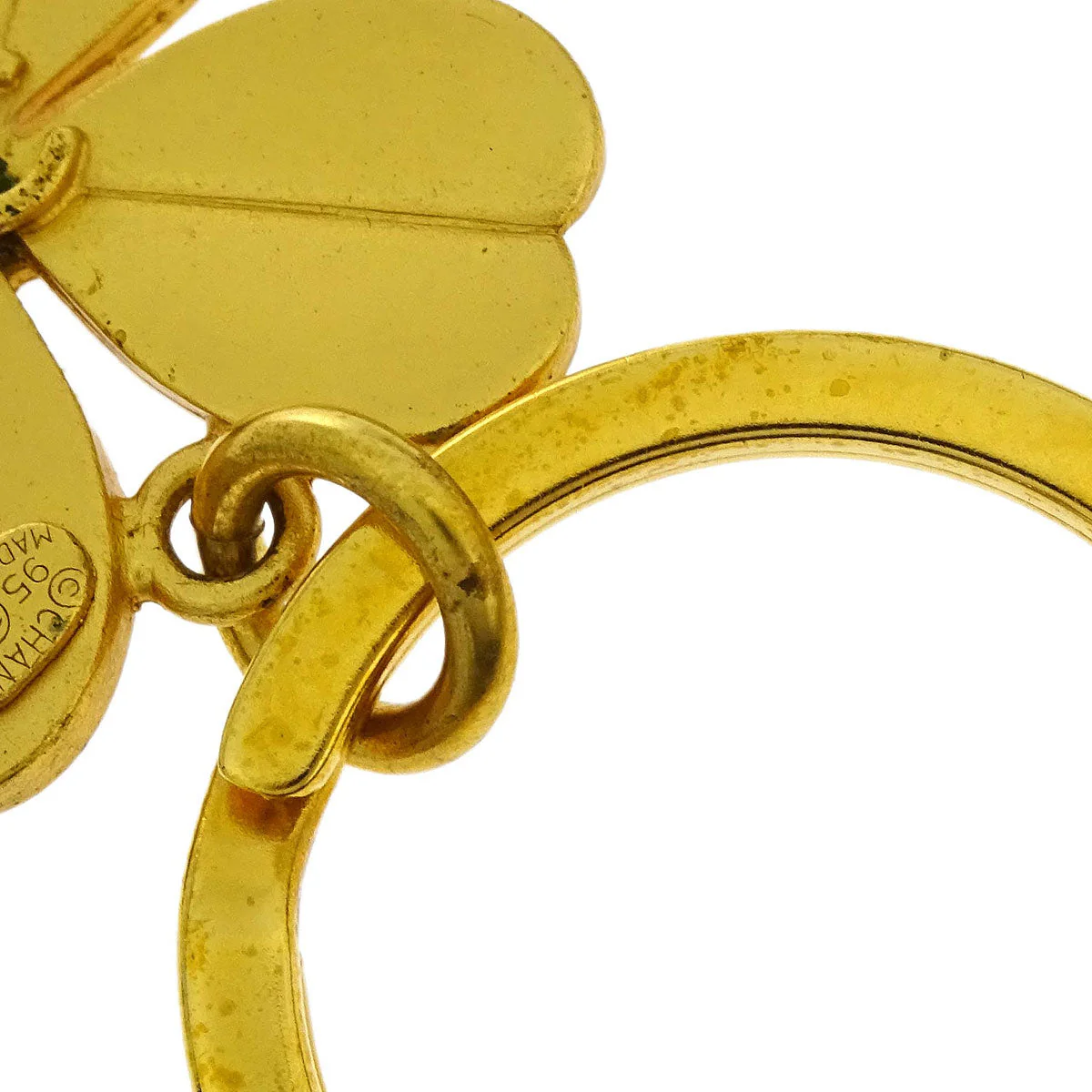 Chanel Gold Key Holder Bag Charm Clover Small Good 95A - Image 3