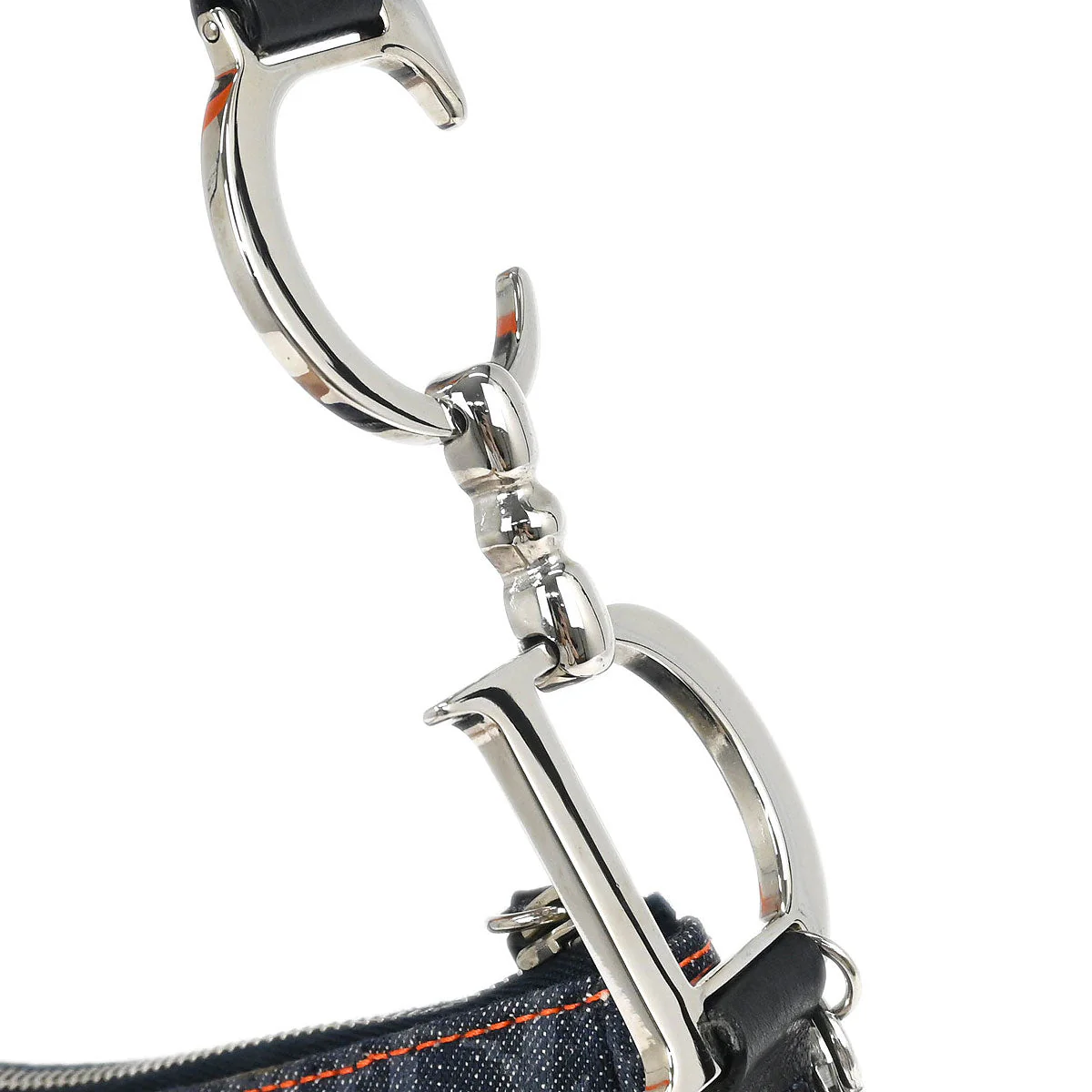 Christian Dior 2005 Navy Denim Trotter Flight Saddle Shoulder Bag - Image 3