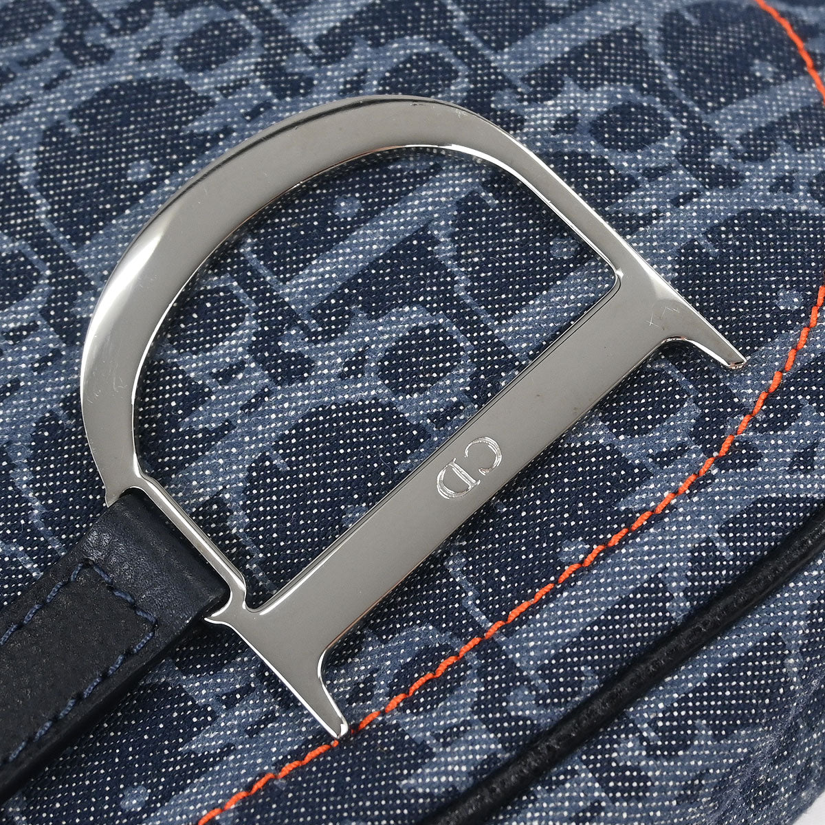 Christian Dior 2005 Navy Denim Trotter Flight Saddle Shoulder Bag - Image 6