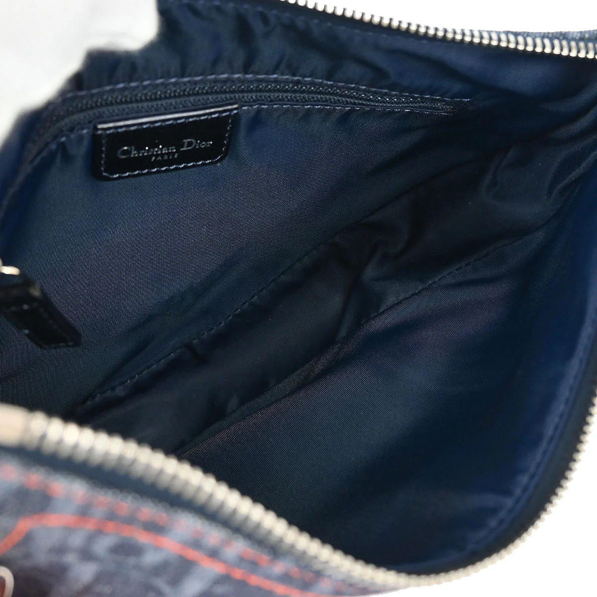 Christian Dior 2005 Navy Denim Trotter Flight Saddle Shoulder Bag - Image 8