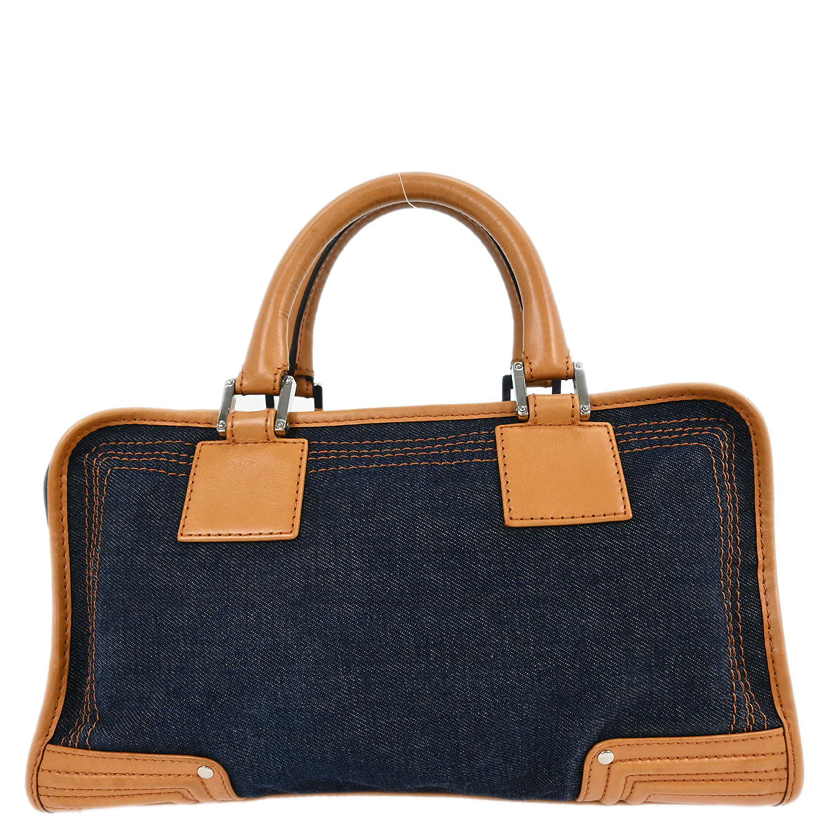 Loewe Navy Denim Amazona 28 Handbag - Image 2
