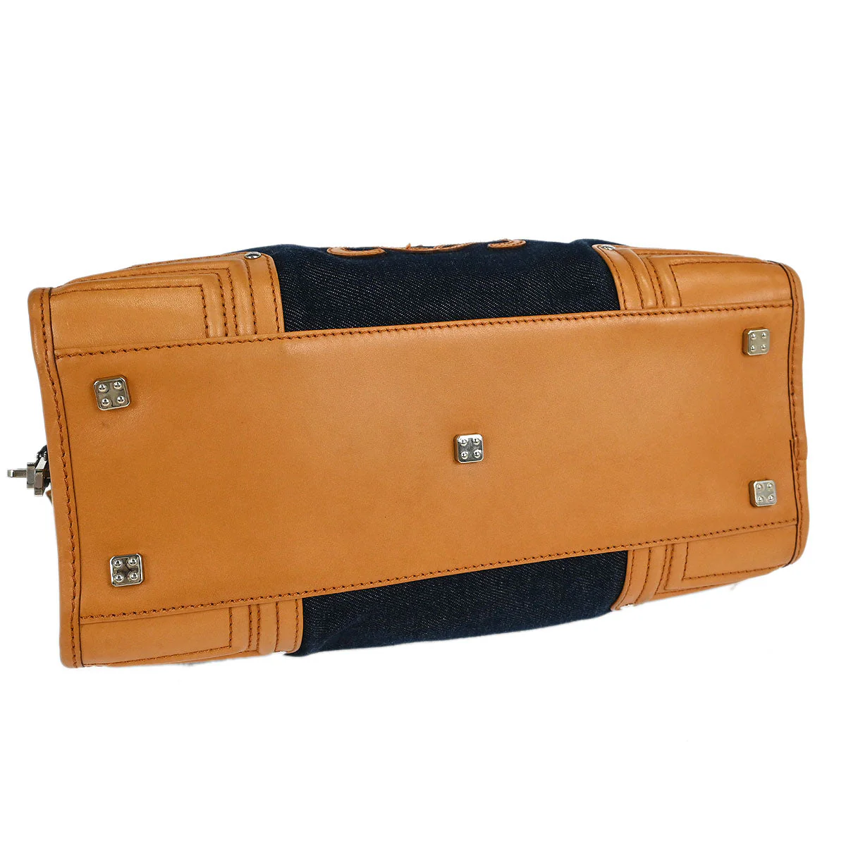 Loewe Navy Denim Amazona 28 Handbag - Image 3