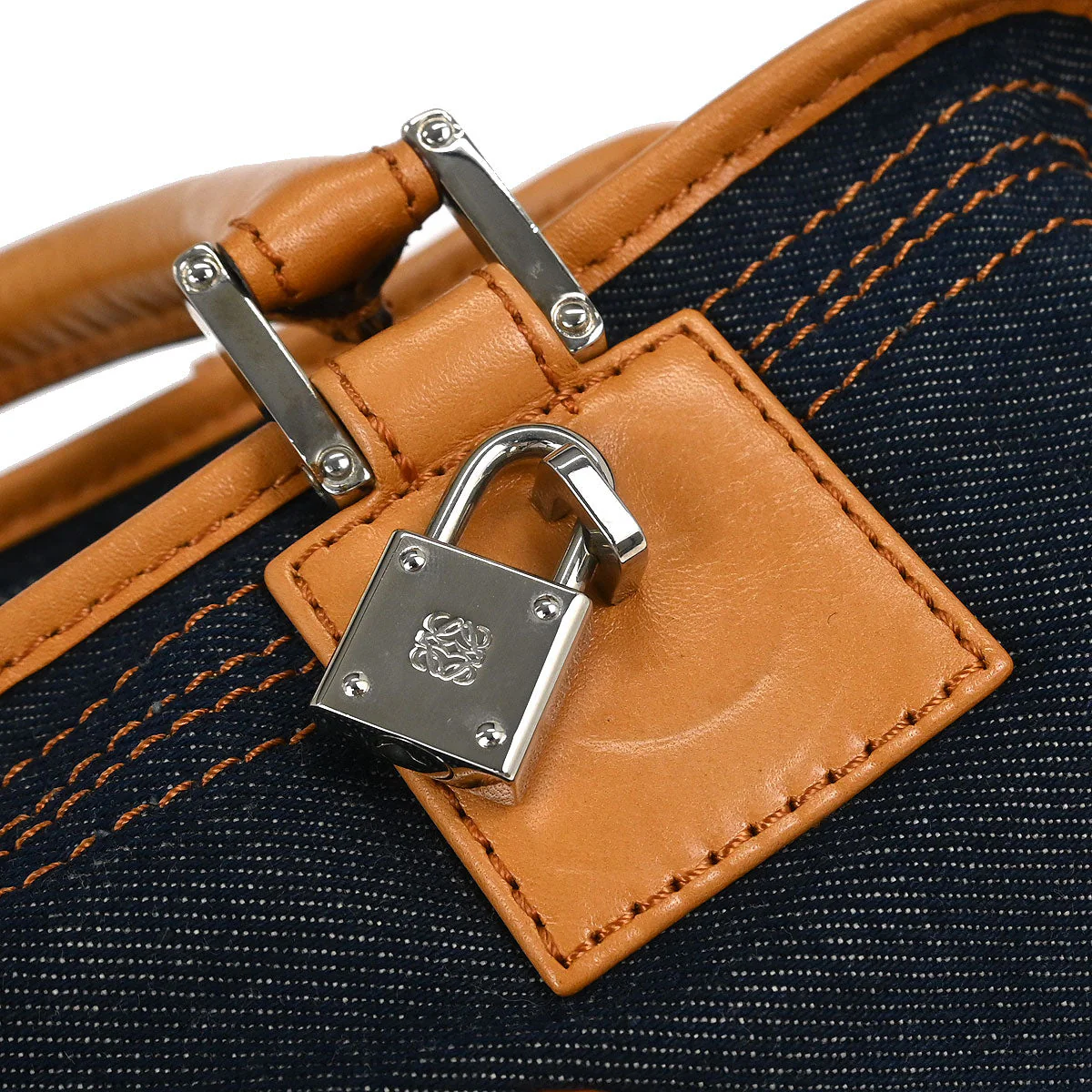 Loewe Navy Denim Amazona 28 Handbag - Image 5